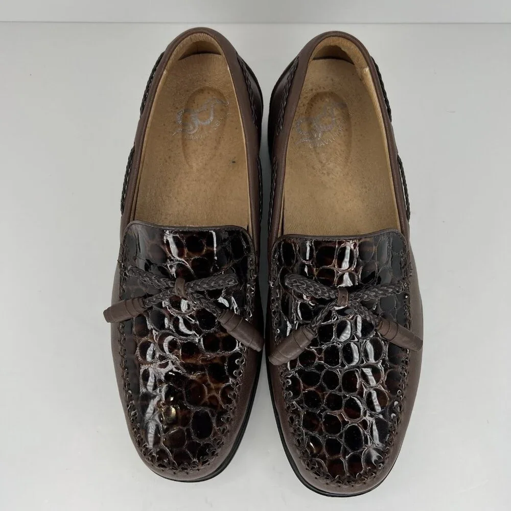 Gravity Defyer by AIW Crocodile Pattern Patent Leather Mens Size 8 Comfort Shoes